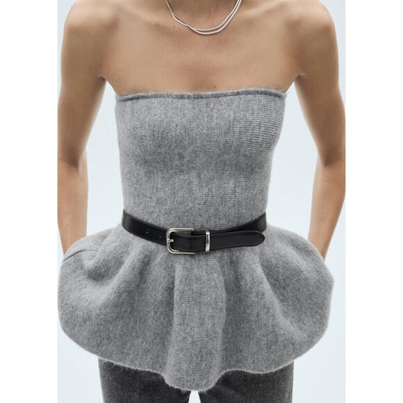 Mango Strapless Knitted Top - S - Picture 2 of 7